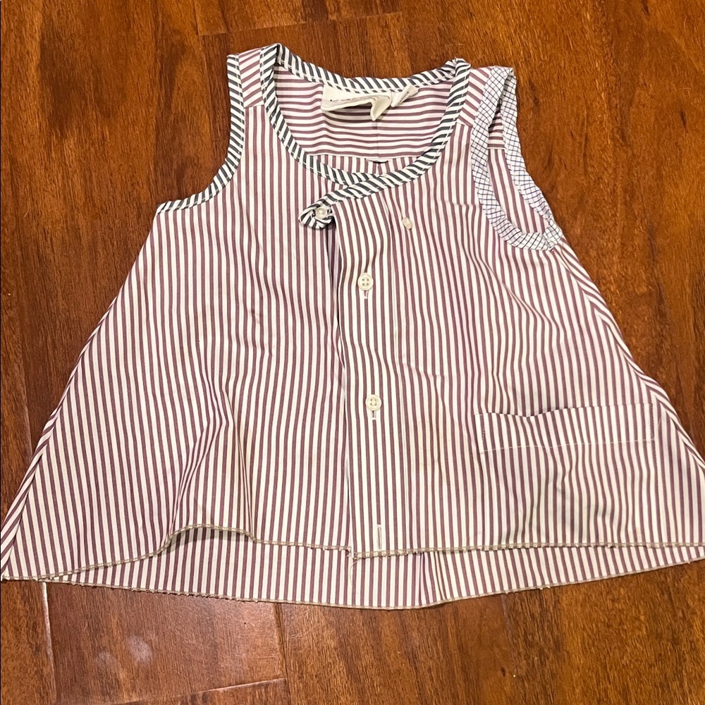 Kallio Striped Pink & White Sleeveless Kids Top